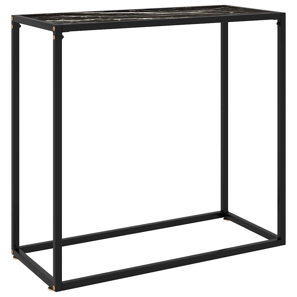 vidaXL Конзолна маса черна 80x35x75 cм закалено стъкло