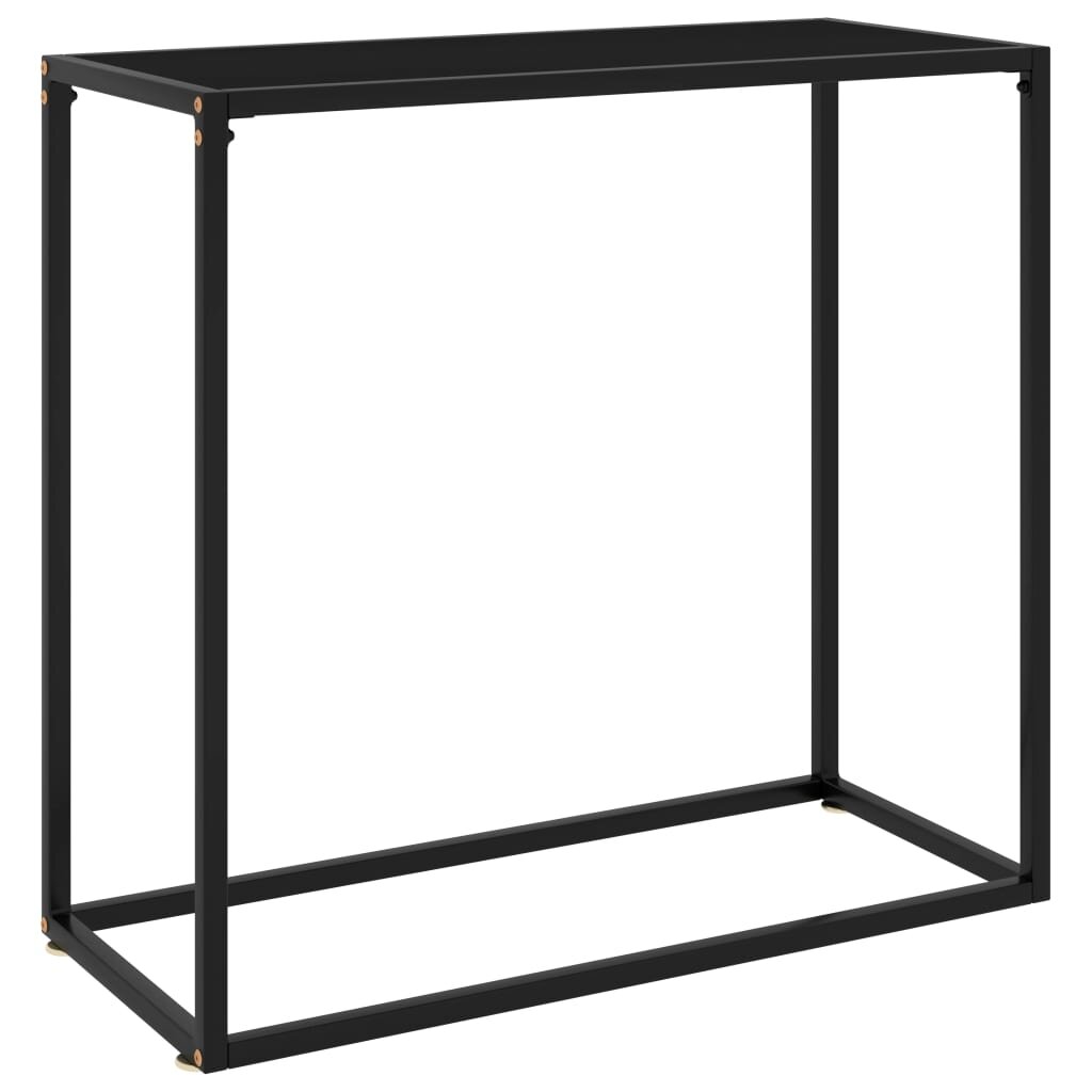 vidaXL Конзолна маса черна 80x35x75 cм закалено стъкло