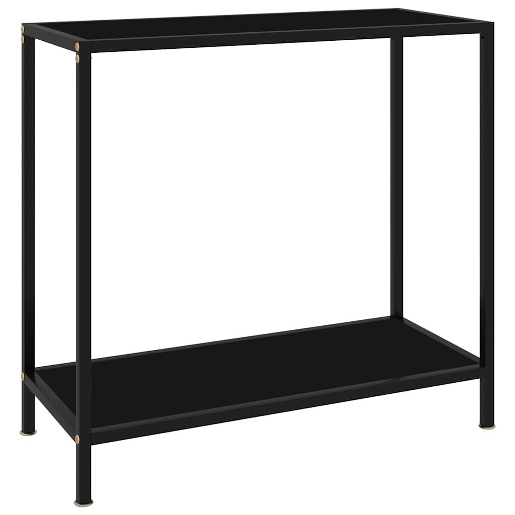 vidaXL Конзолна маса черна 80x35x75 cм закалено стъкло