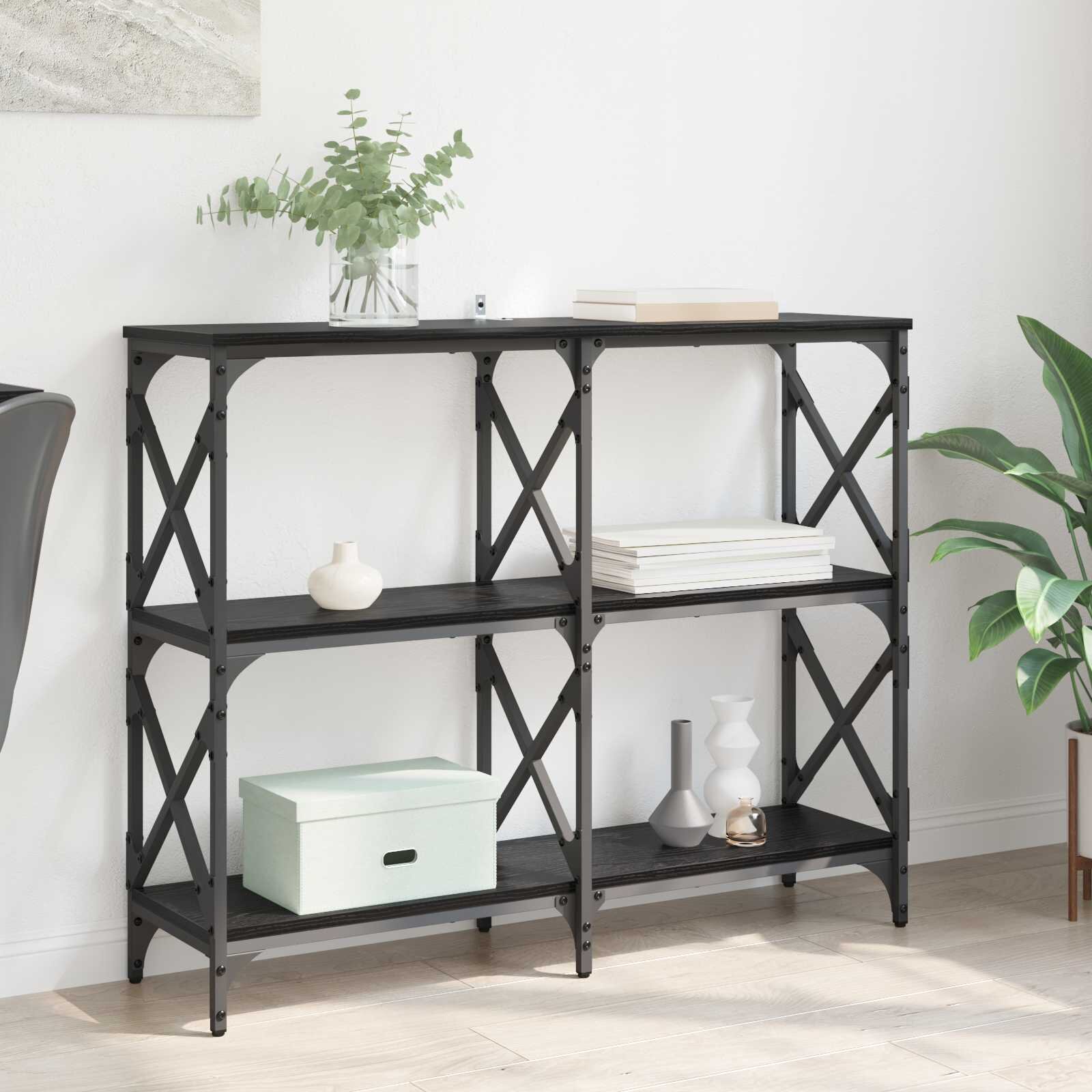 vidaXL Конзолна маса Черния дъб 100 x 28 x 805 см Инженерна дървесина