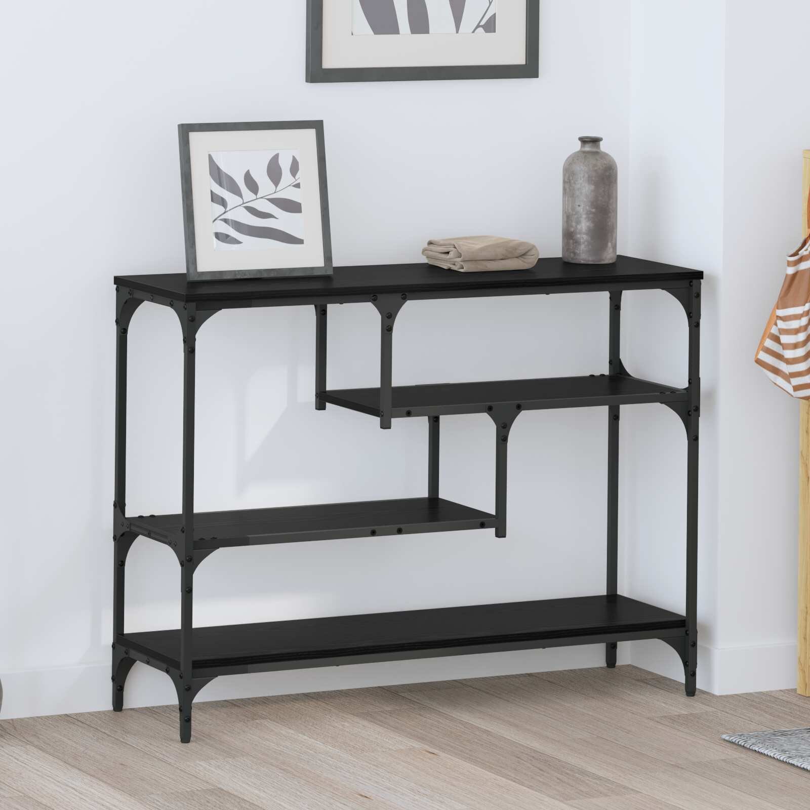 vidaXL Конзолна маса Черния дъб 100 x 30 x 75 см Инженерна дървесина