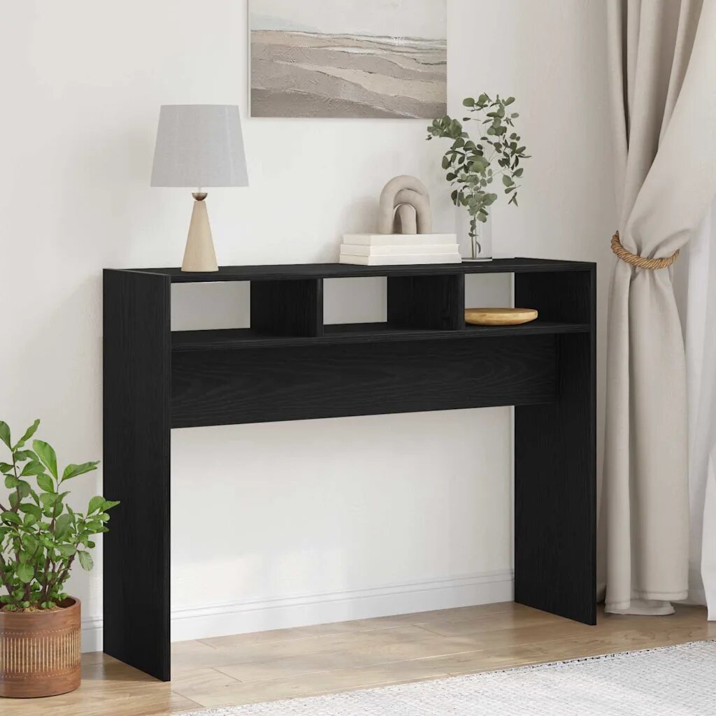 vidaXL Конзолна маса Черния дъб 105 x 30 x 80 см Инженерна дървесина