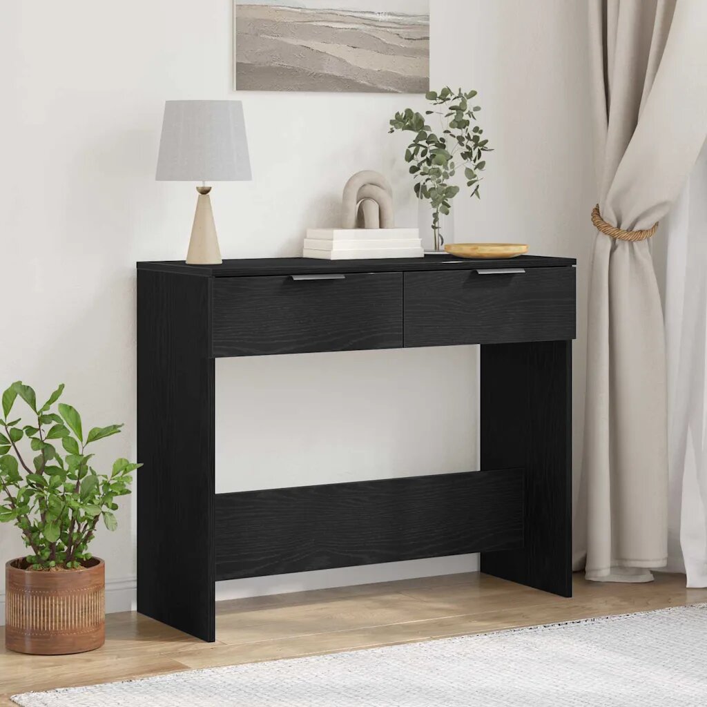 vidaXL Конзолна маса Черния дъб 30 x 36 x 75 см Инженерна дървесина