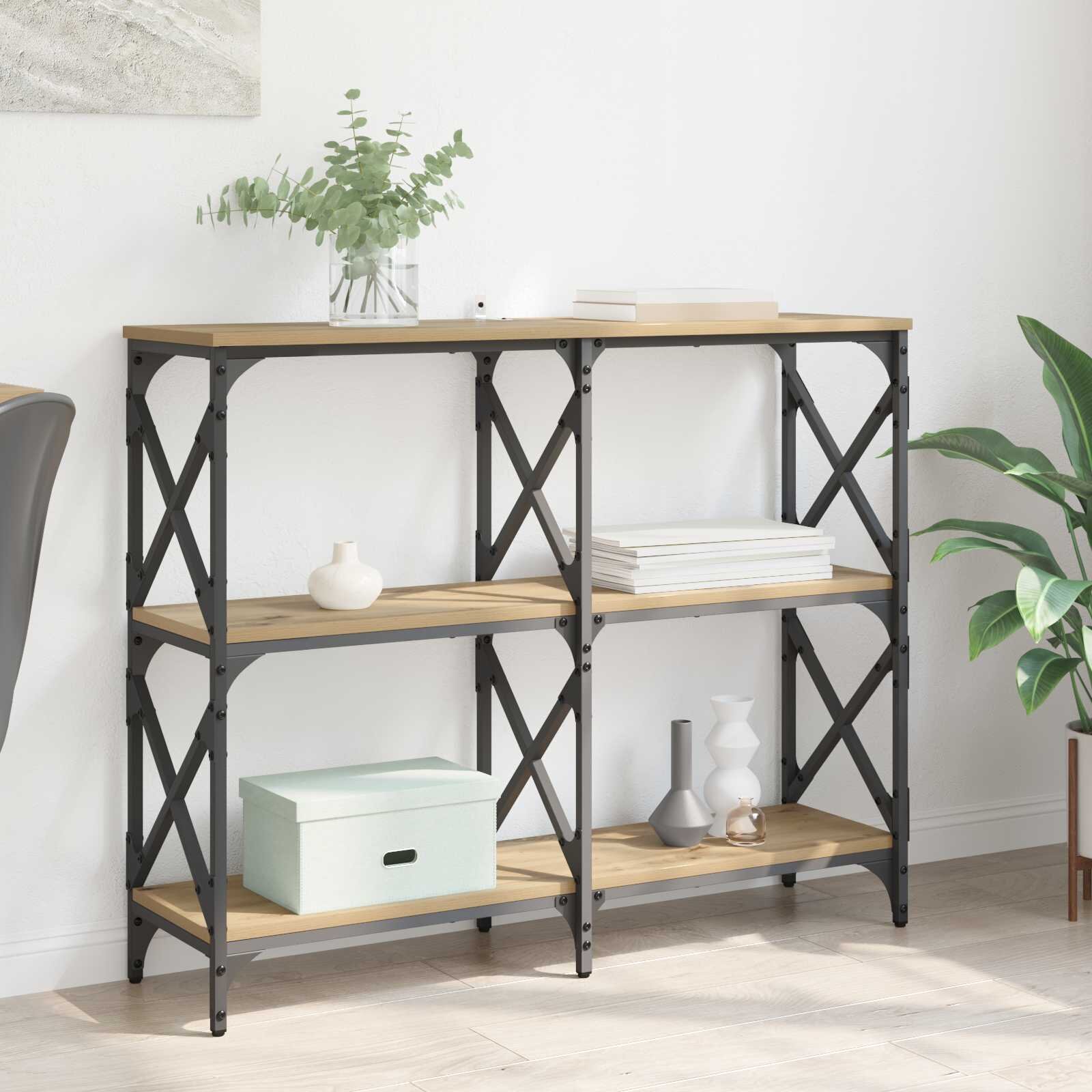 vidaXL Конзолна маса Дъб 100 x 28 x 805 см Инженерна дървесина