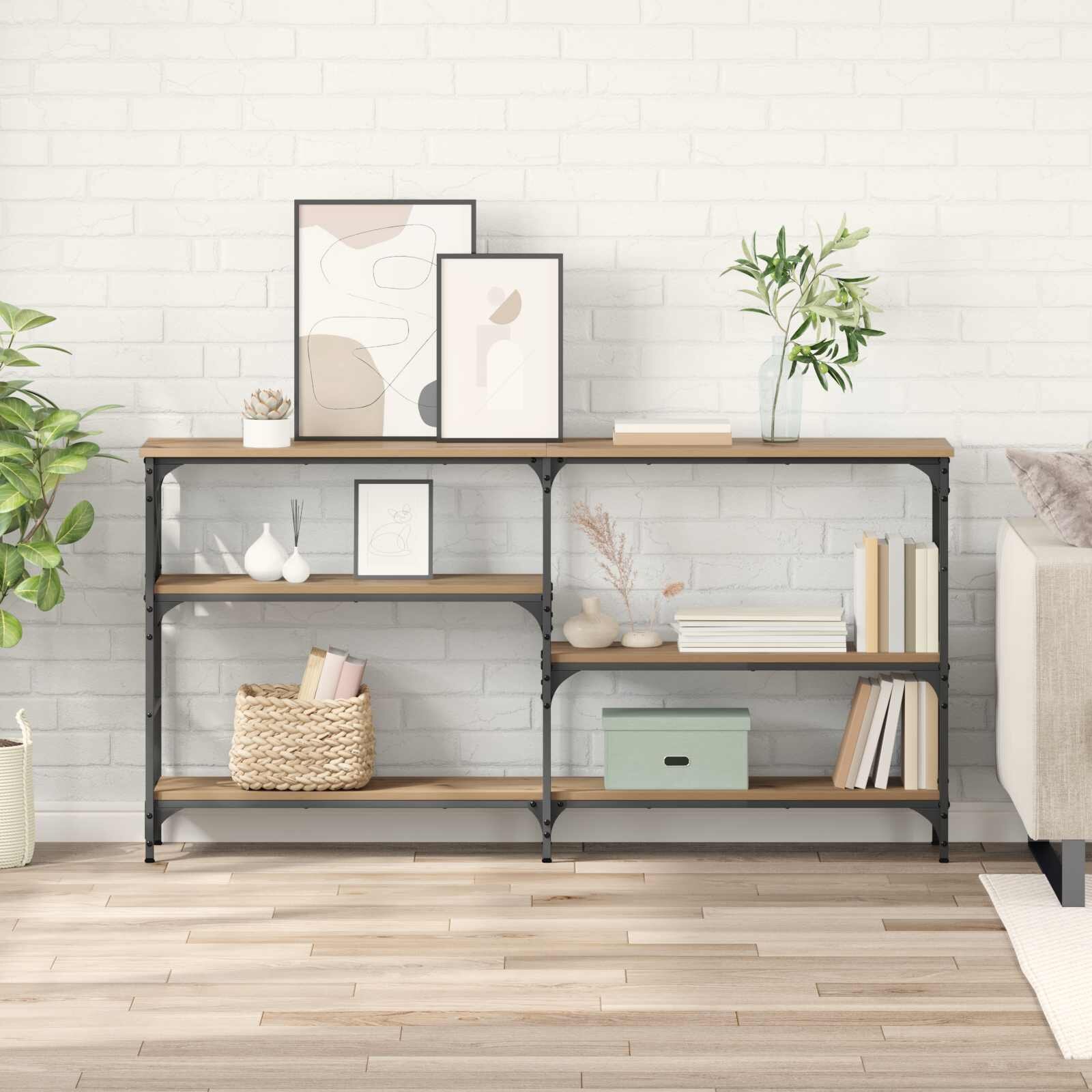 vidaXL Конзолна маса Дъб 150 x 29 x 765 см Инженерна дървесина