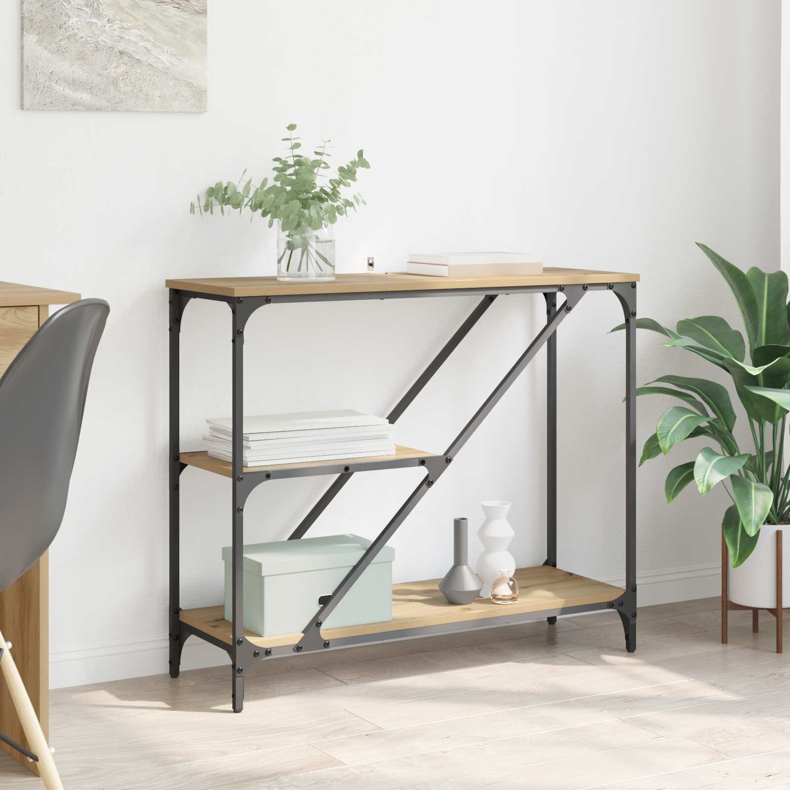 vidaXL Конзолна маса Дъб 885 x 30 x 75 см Инженерна дървесина