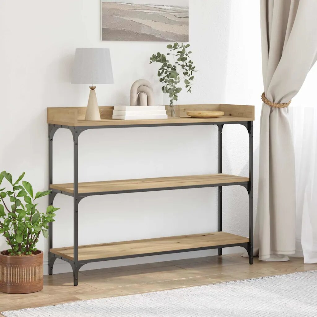 vidaXL Конзолна маса дъб артизан 100 x 30 x 80 см