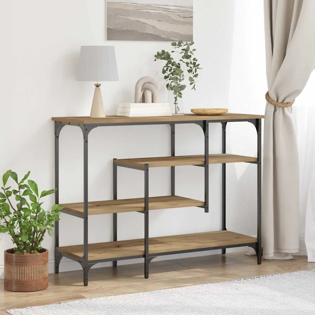 vidaXL Конзолна маса дъб артизан 100 x 35 x 75 см