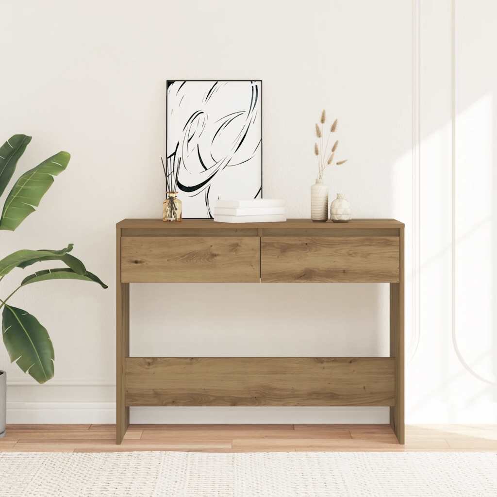 vidaXL Конзолна маса дъб артизан 100x35x765 см инженерно дърво