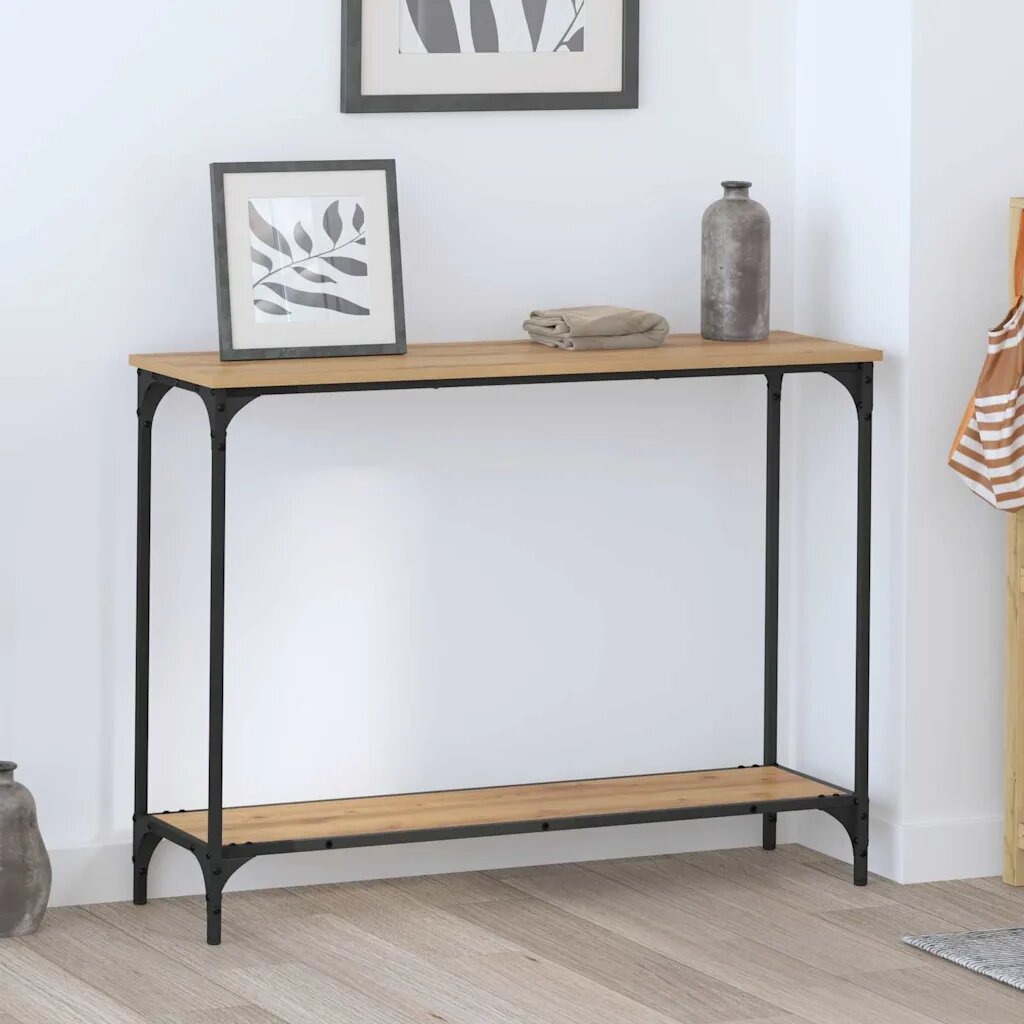 vidaXL Конзолна маса дъб артизан 101 x 30.5 x 75 см
