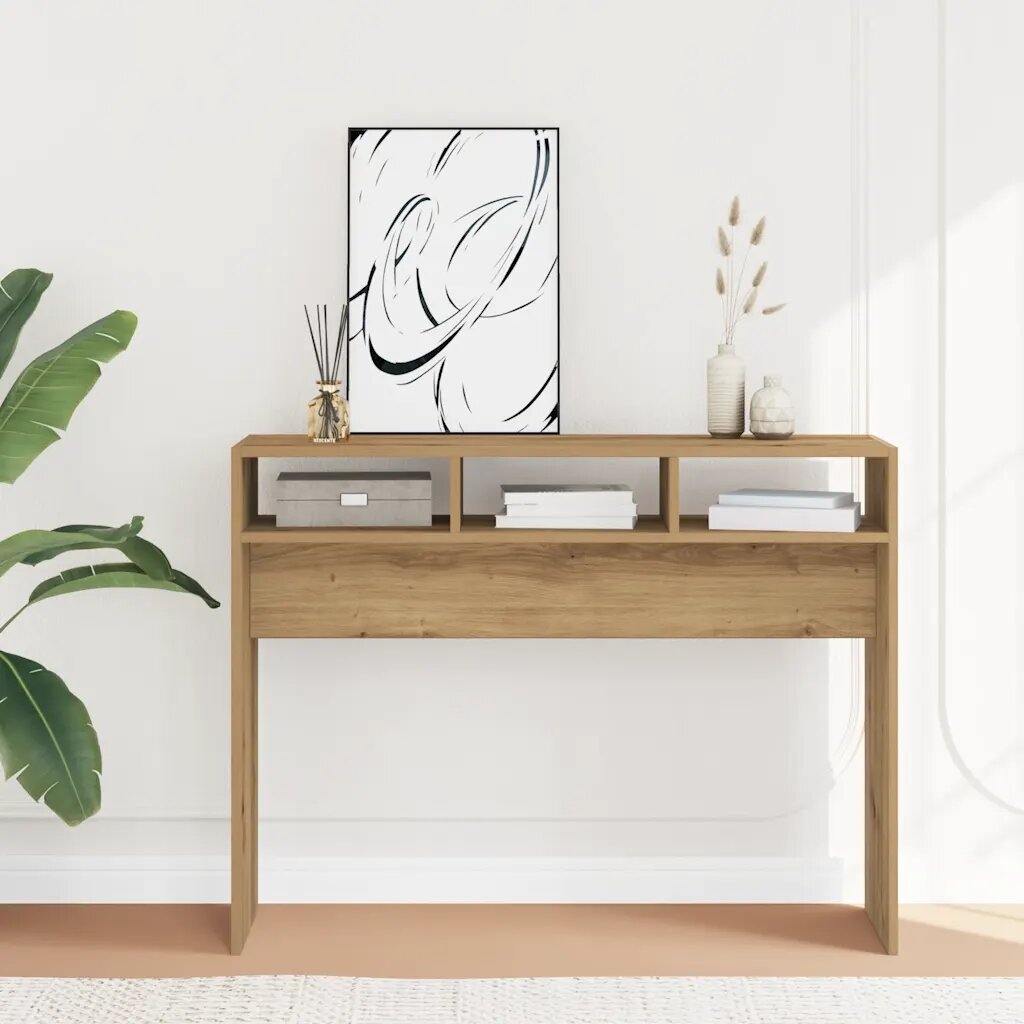vidaXL Конзолна маса дъб артизан 105x30x80 см инженерно дърво