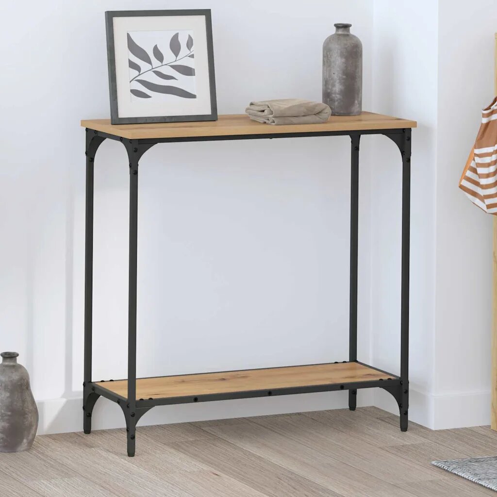 vidaXL Конзолна маса дъб артизан 75 x 30.5 x 75 см Инженерна дървесина