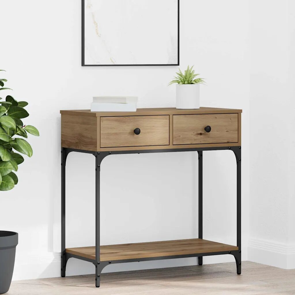 vidaXL Конзолна маса дъб артизан 75 x 345 x 75 см Инженерна дървесина