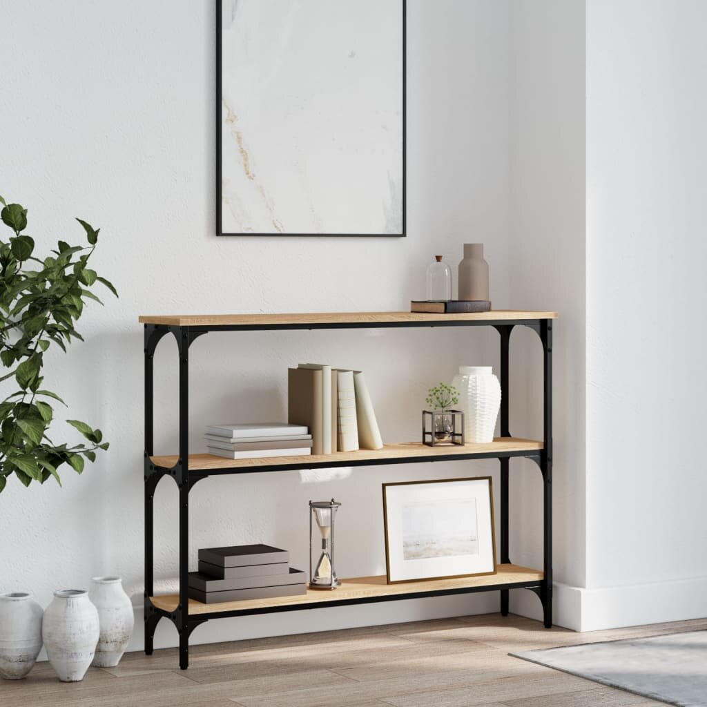 vidaXL Конзолна маса дъб сонома 100x225x75 см инженерно дърво