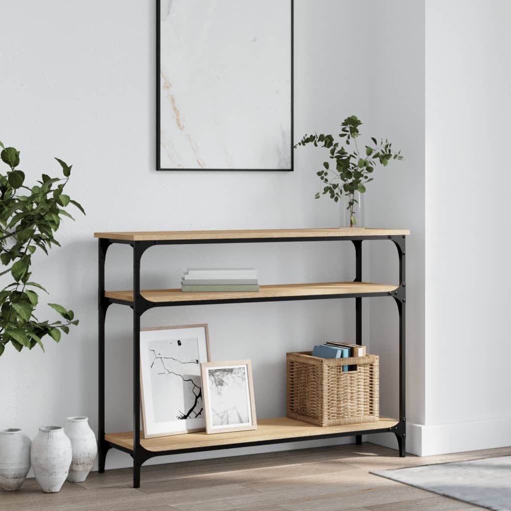 vidaXL Конзолна маса дъб сонома 100x29x75 см инженерно дърво