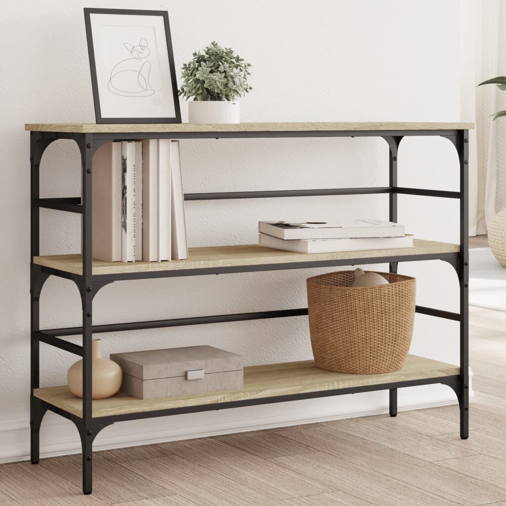 vidaXL Конзолна маса дъб сонома 100x32x75 см инженерно дърво