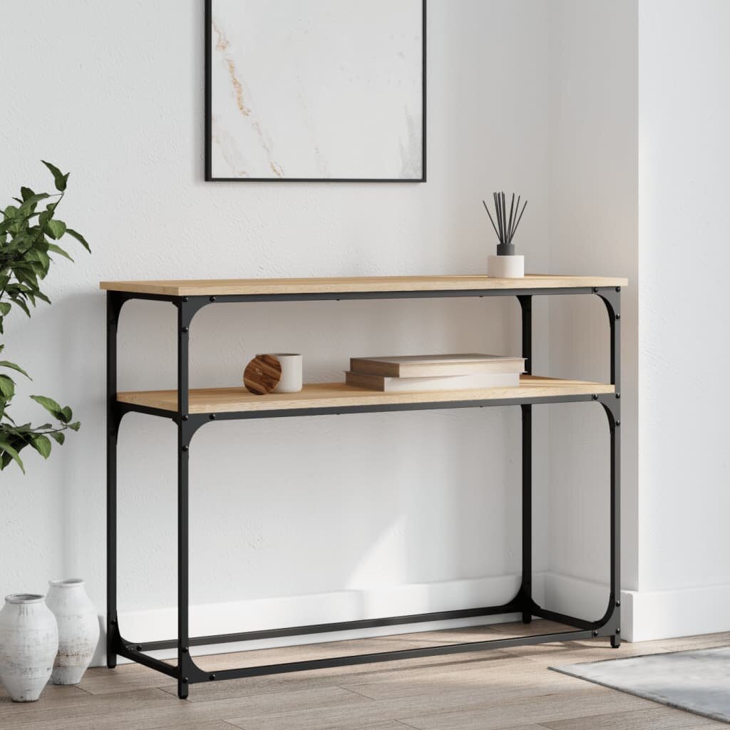 vidaXL Конзолна маса дъб сонома 100x355x75 см инженерно дърво