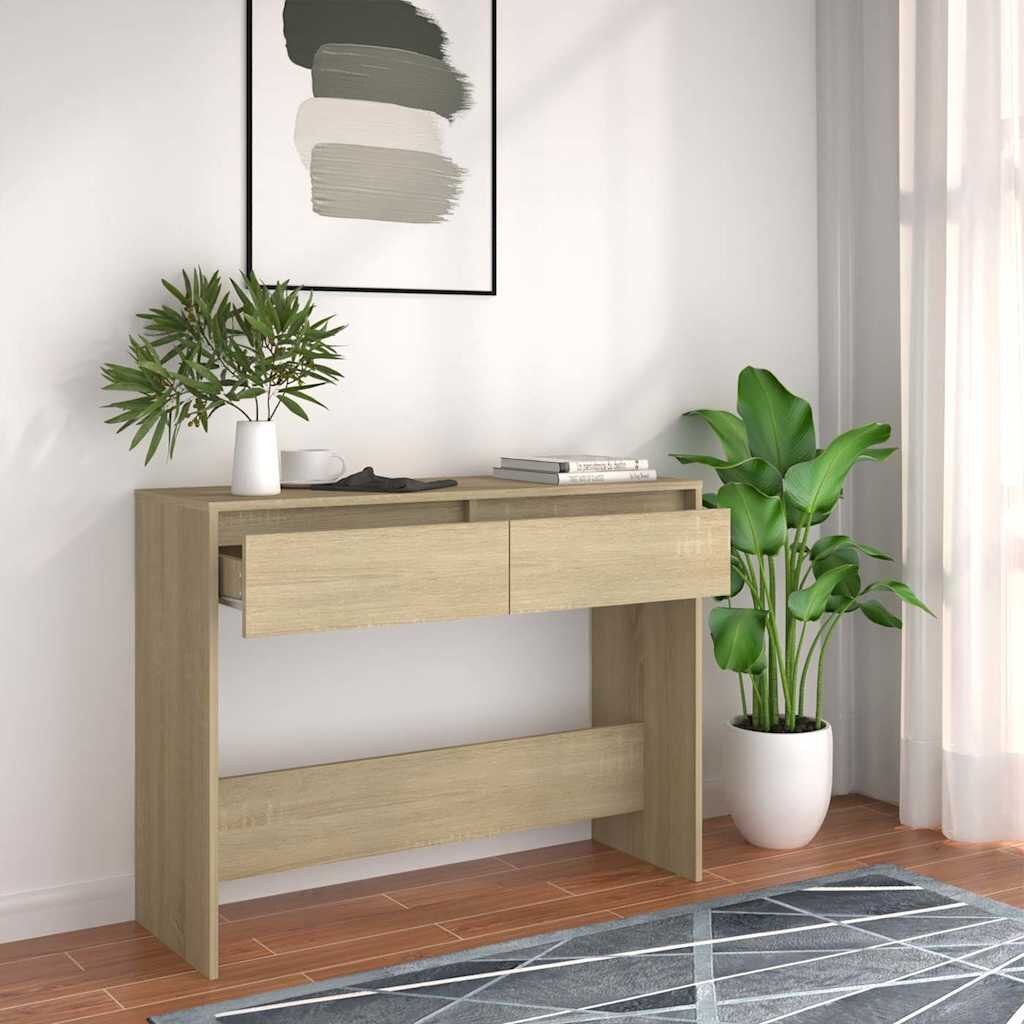 vidaXL Конзолна маса дъб сонома 100x35x765 см инженерно дърво