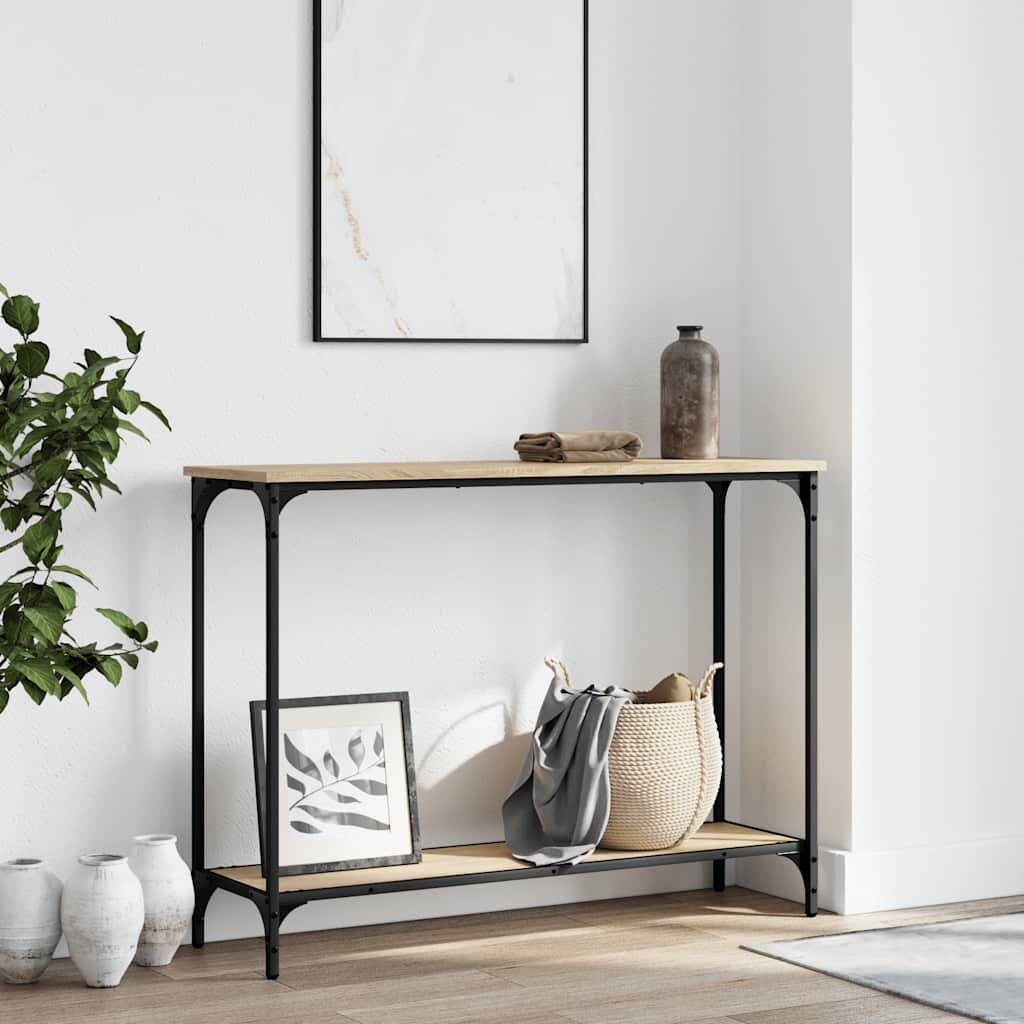 vidaXL Конзолна маса дъб сонома 101x305x75 см инженерно дърво