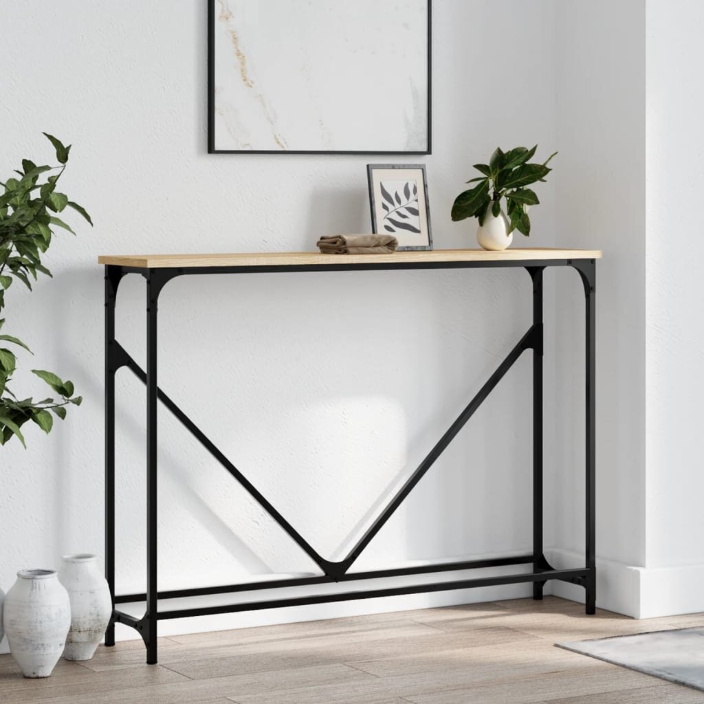 vidaXL Конзолна маса дъб сонома 102x225x75 см инженерно дърво
