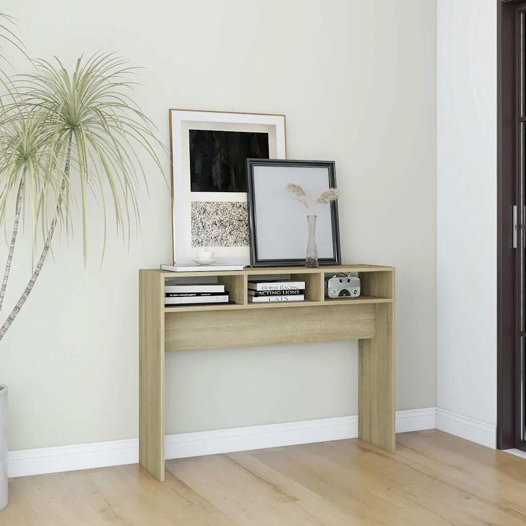 vidaXL Конзолна маса дъб сонома 105x30x80 см инженерно дърво