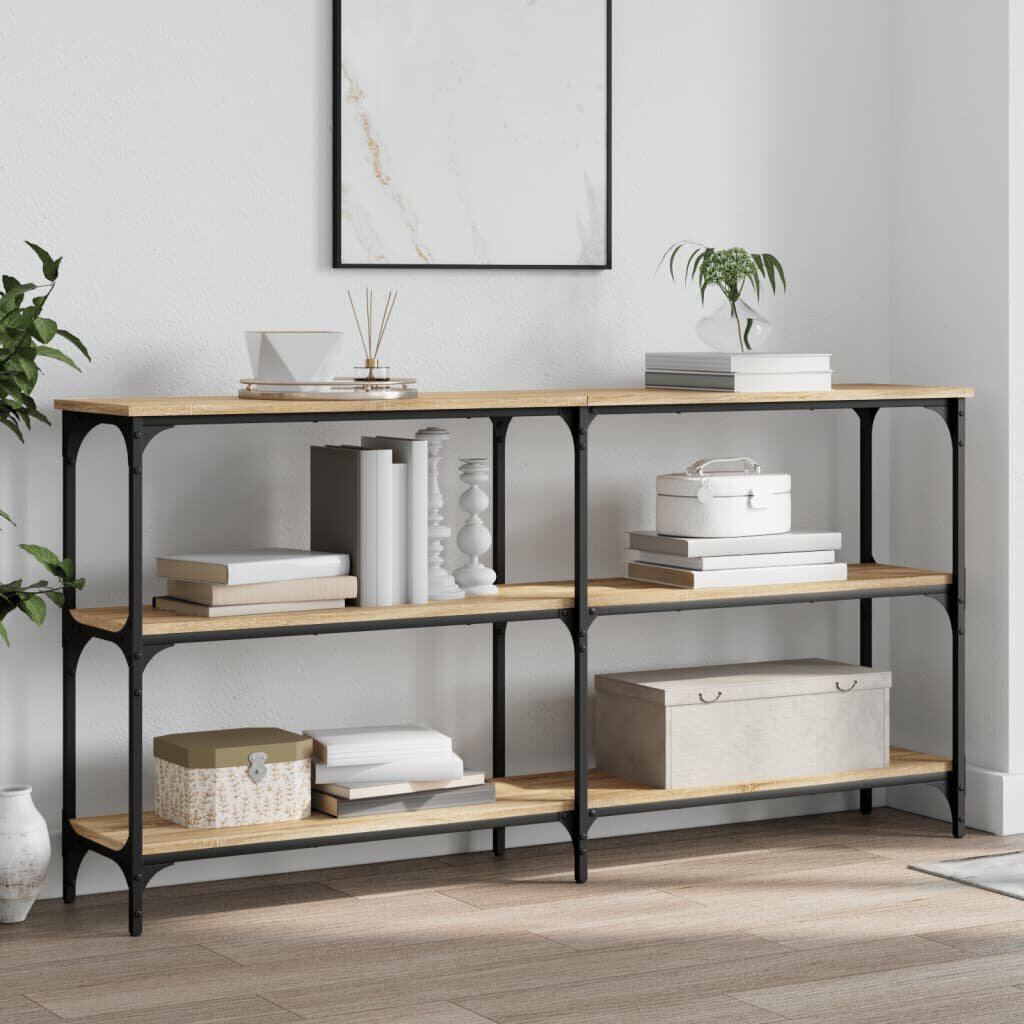 vidaXL Конзолна маса дъб сонома 150x29x75 см инженерно дърво
