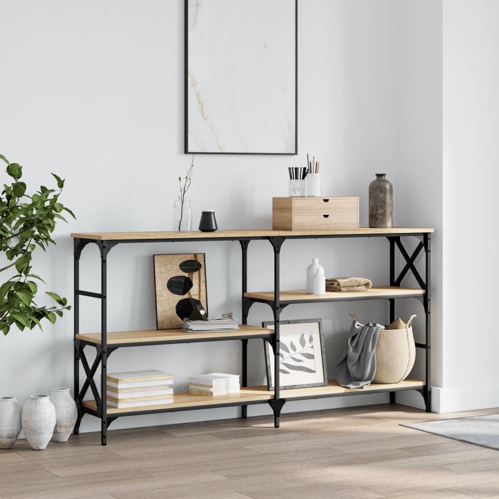 vidaXL Конзолна маса дъб сонома 150x29x765 см инженерно дърво