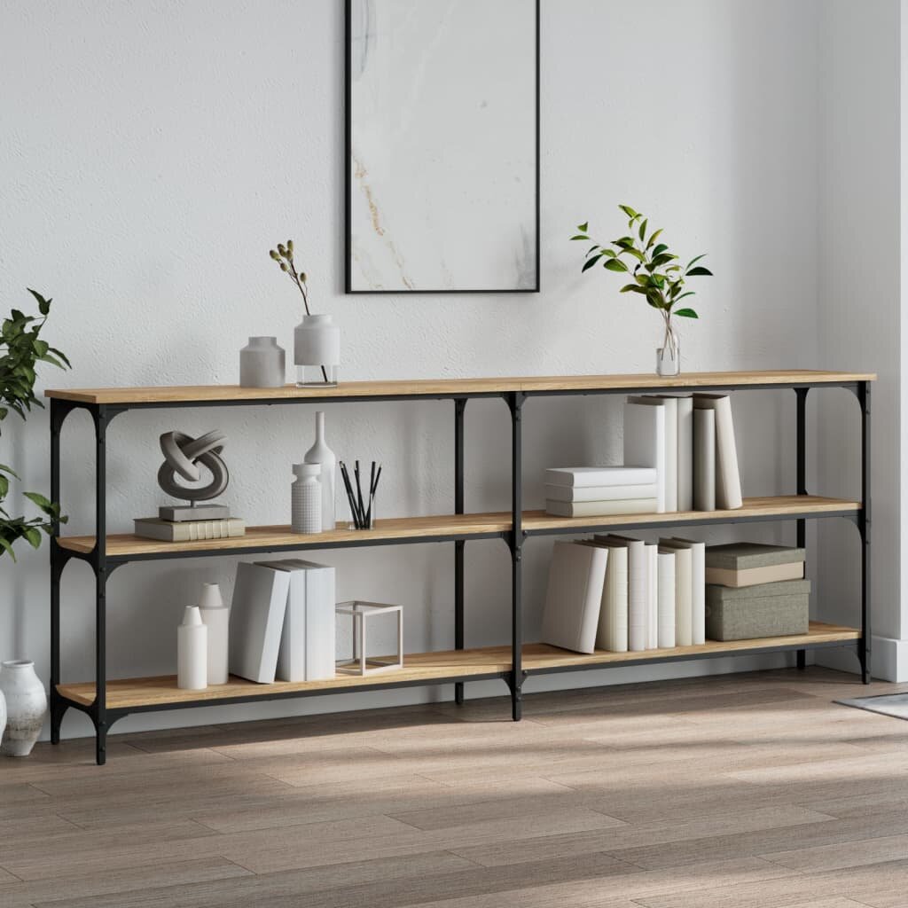 vidaXL Конзолна маса дъб сонома 200x29x75 см инженерно дърво
