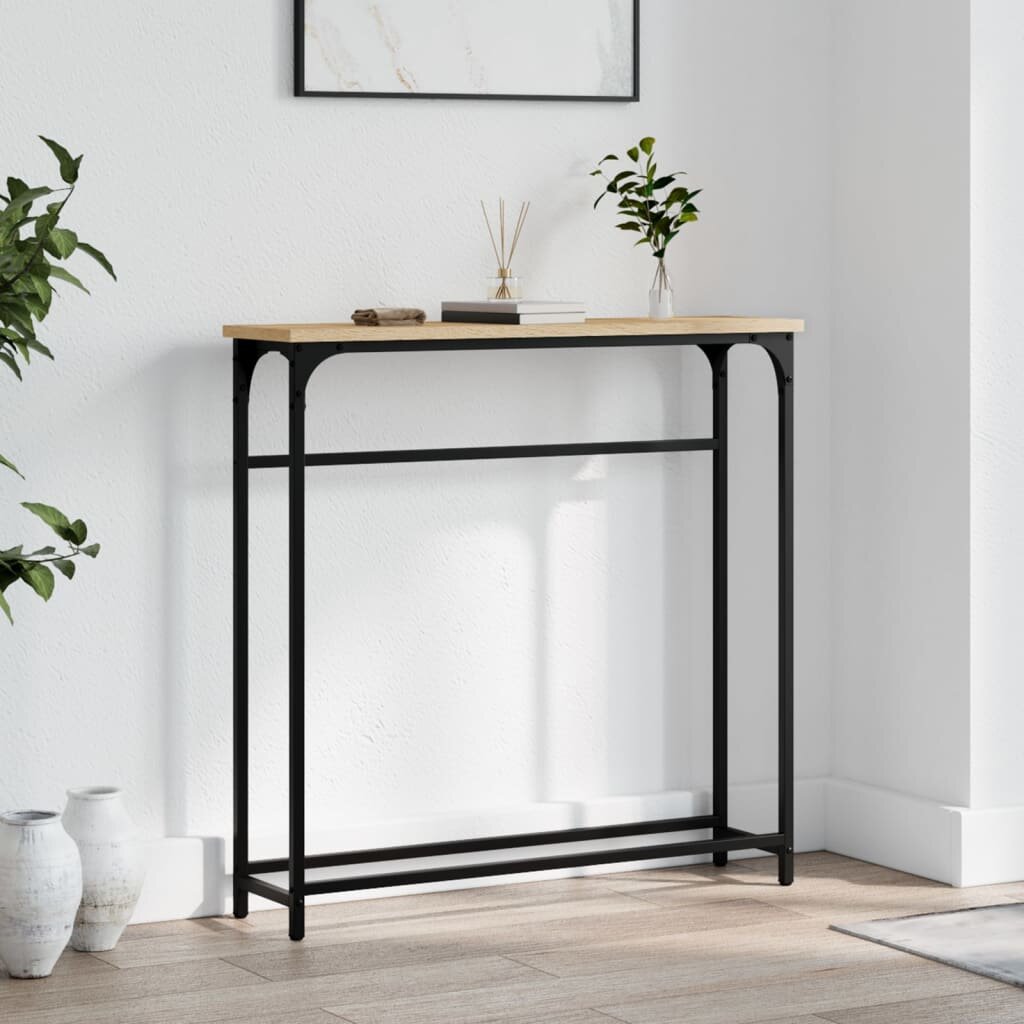 vidaXL Конзолна маса дъб сонома 75x195x75 см инженерно дърво