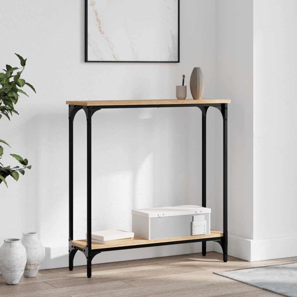 vidaXL Конзолна маса дъб сонома 75x225x75 см инженерно дърво