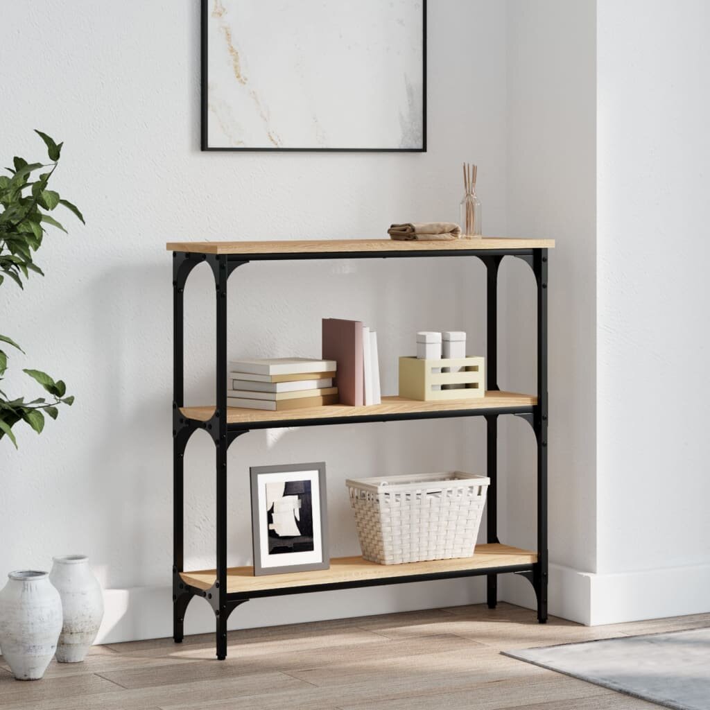 vidaXL Конзолна маса дъб сонома 75x225x75 см инженерно дърво