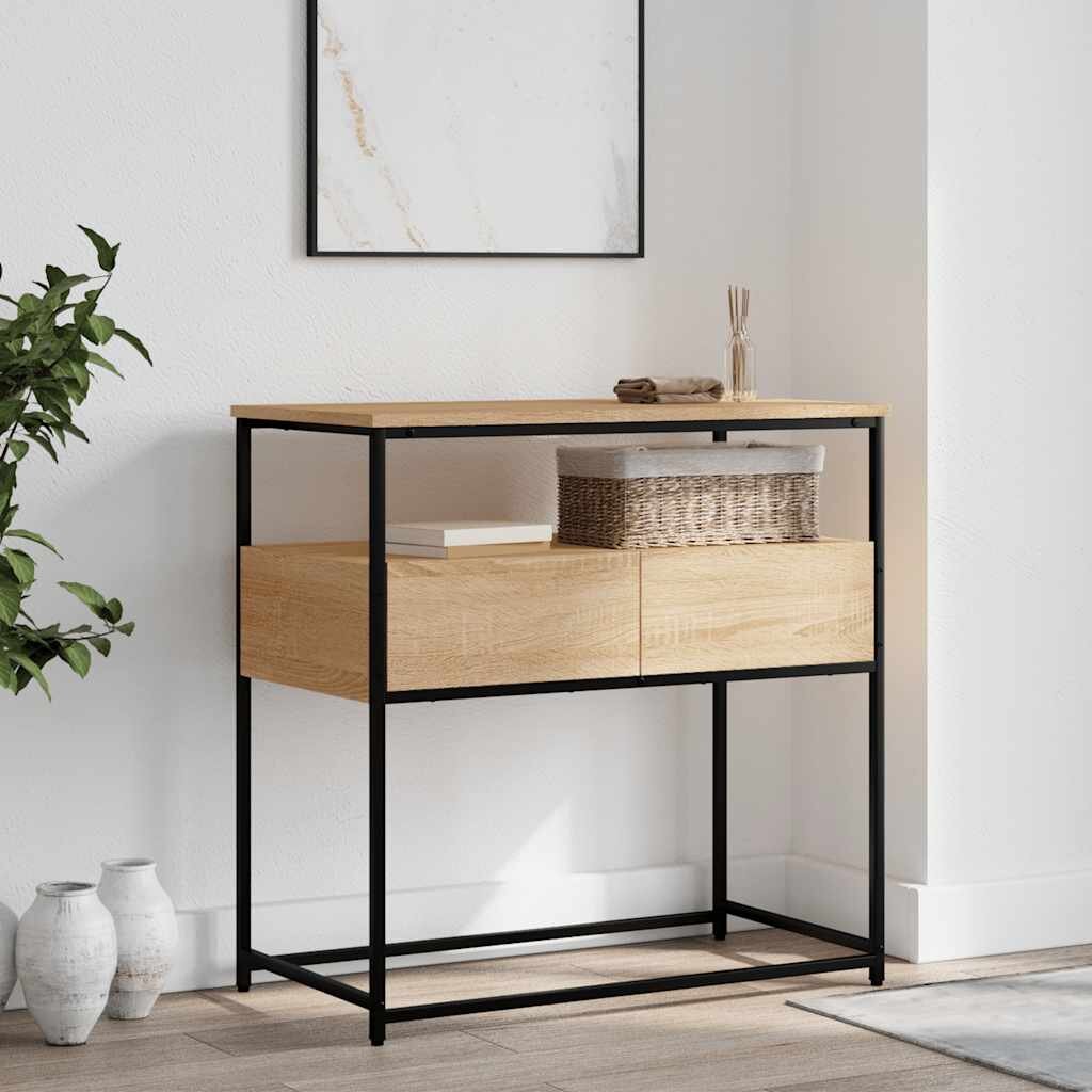 vidaXL Конзолна маса дъб сонома 75x40x75 см инженерно дърво