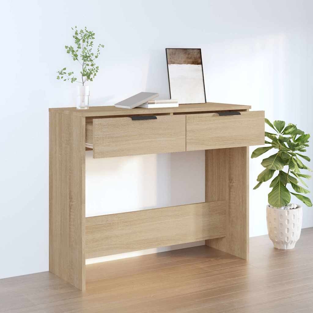 vidaXL Конзолна маса дъб сонома 90x36x75 см инженерно дърво