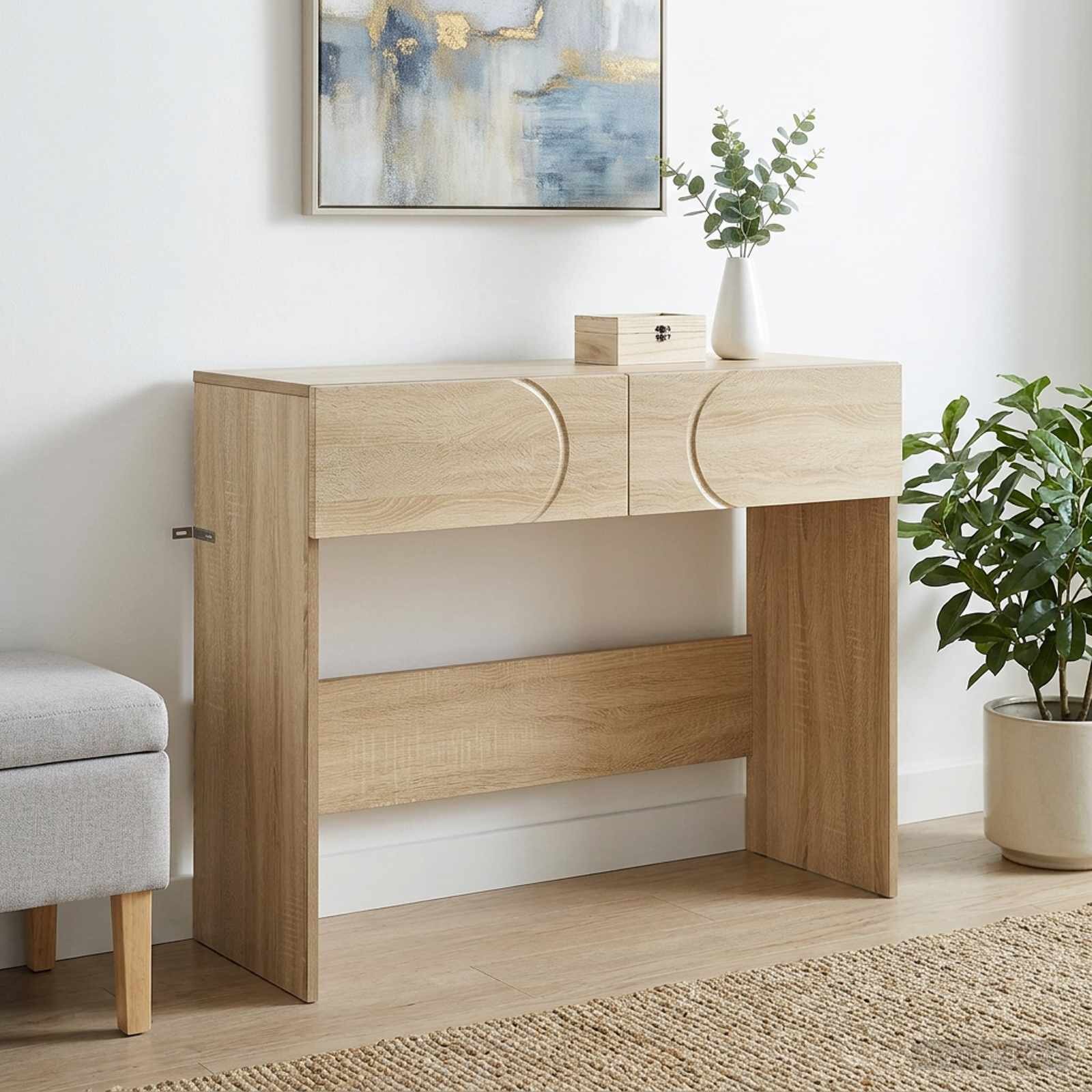 vidaXL Конзолна маса Дъб сонома 965 x 38 x 75 см Инженерно дърво