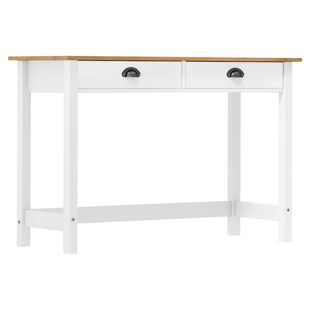 vidaXL Конзолна маса Hill с 2 чекмеджета 110x45x74 см бор масив