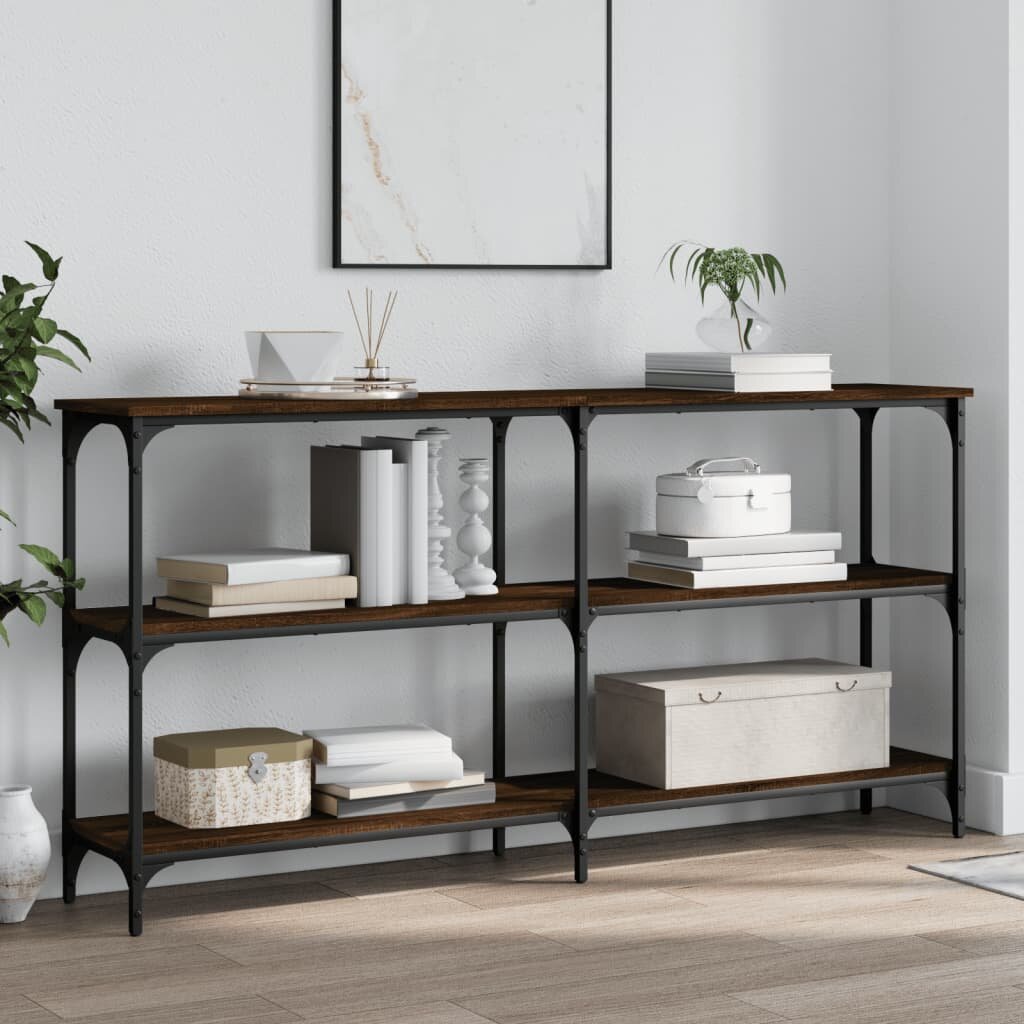 vidaXL Конзолна маса кафяв дъб 150x29x75 см инженерно дърво