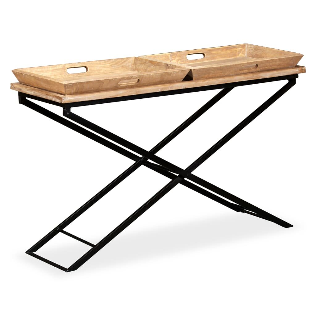 vidaXL Конзолна маса мангово дърво масив 130x40x80 cм