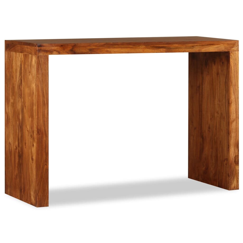 vidaXL Конзолна маса масивна дървесина с меден шишам 110x40x76 см