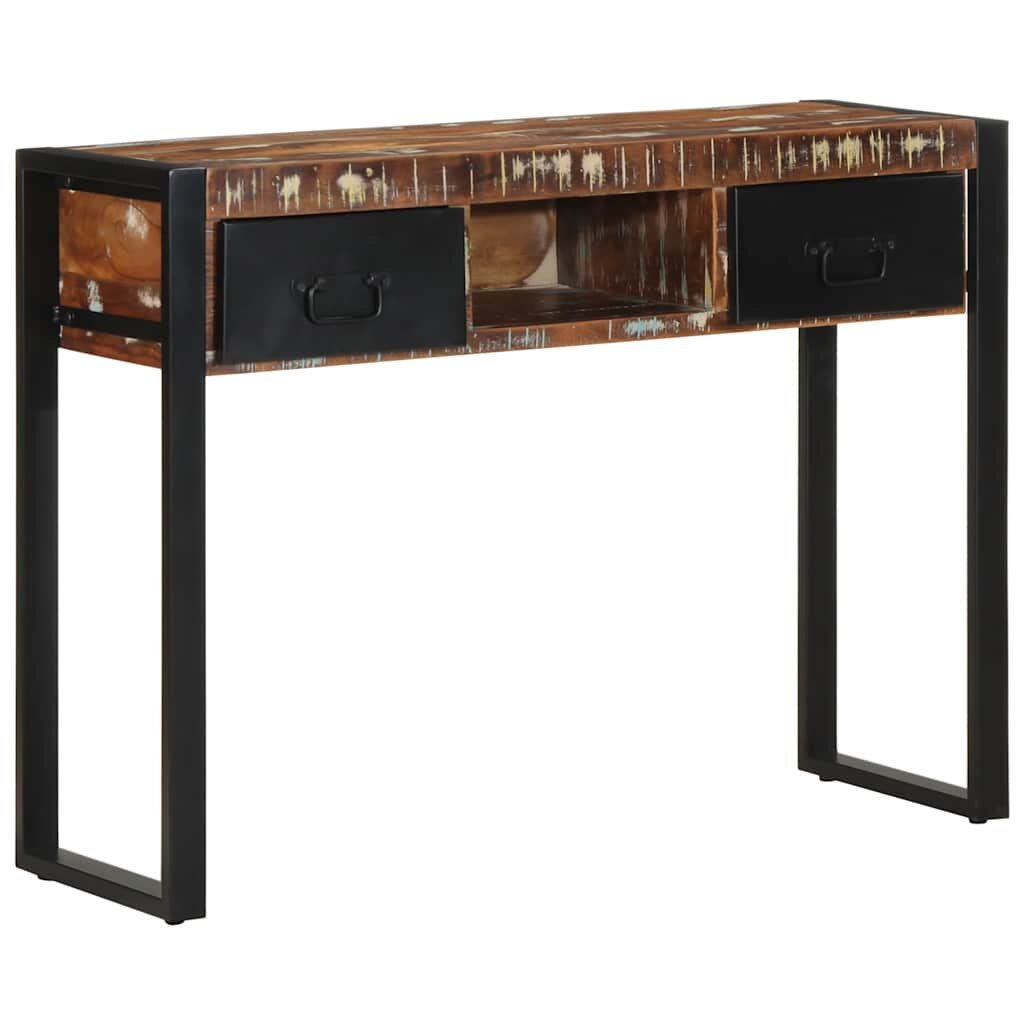 vidaXL Конзолна маса многоцветна 100x35x75 см масивна дървесина регенерирана