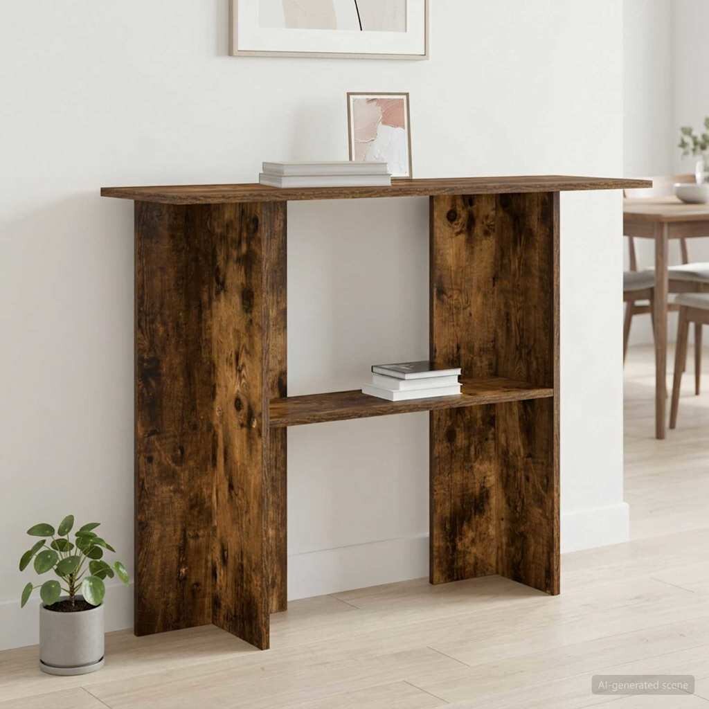 vidaXL Конзолна маса Опушен дъб 100 x 30 x 75 см Инженерна дървесина