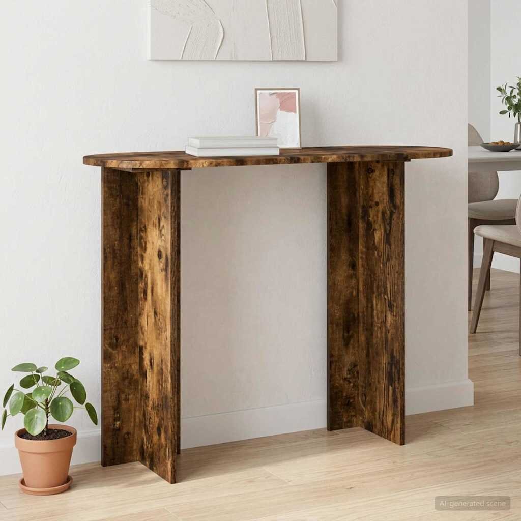 vidaXL Конзолна маса Опушен дъб 100 x 395 x 75 см Инженерна дървесина