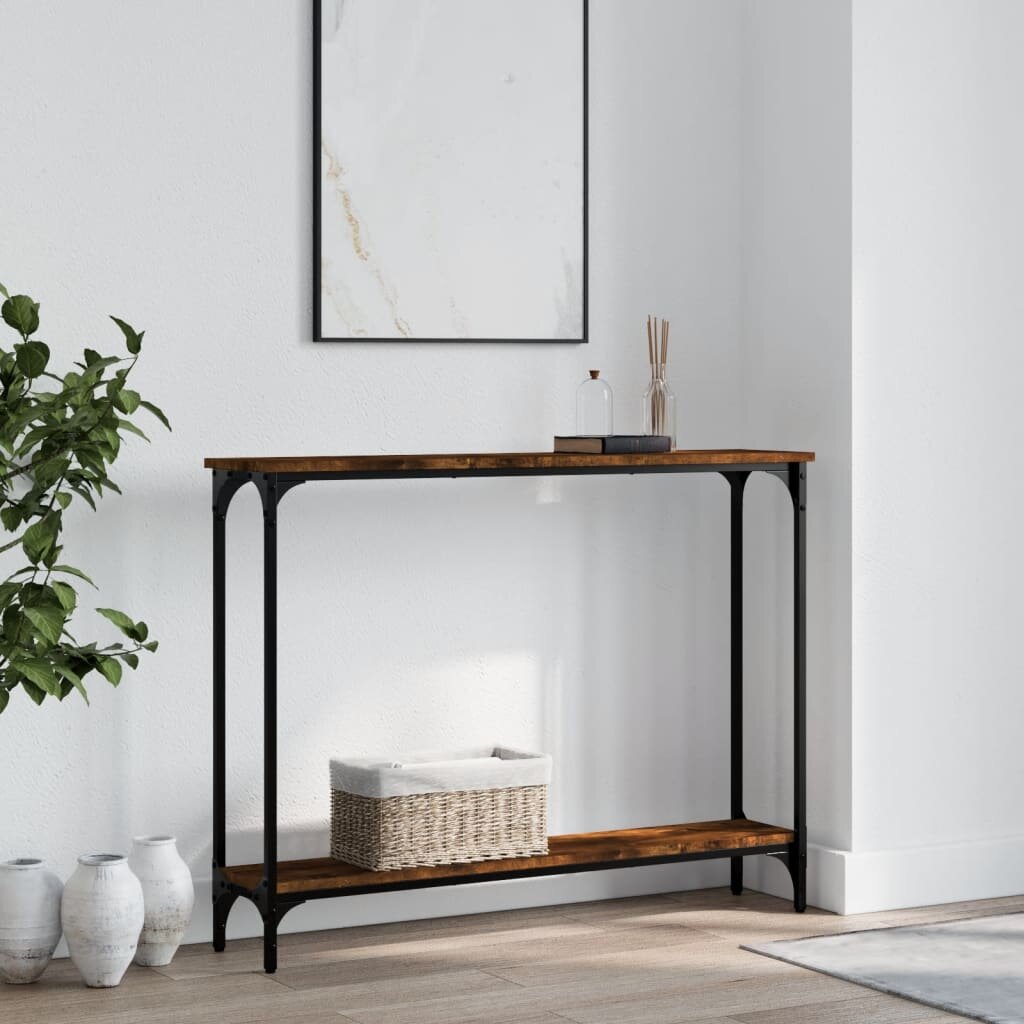 vidaXL Конзолна маса опушен дъб 100x225x75 см инженерно дърво