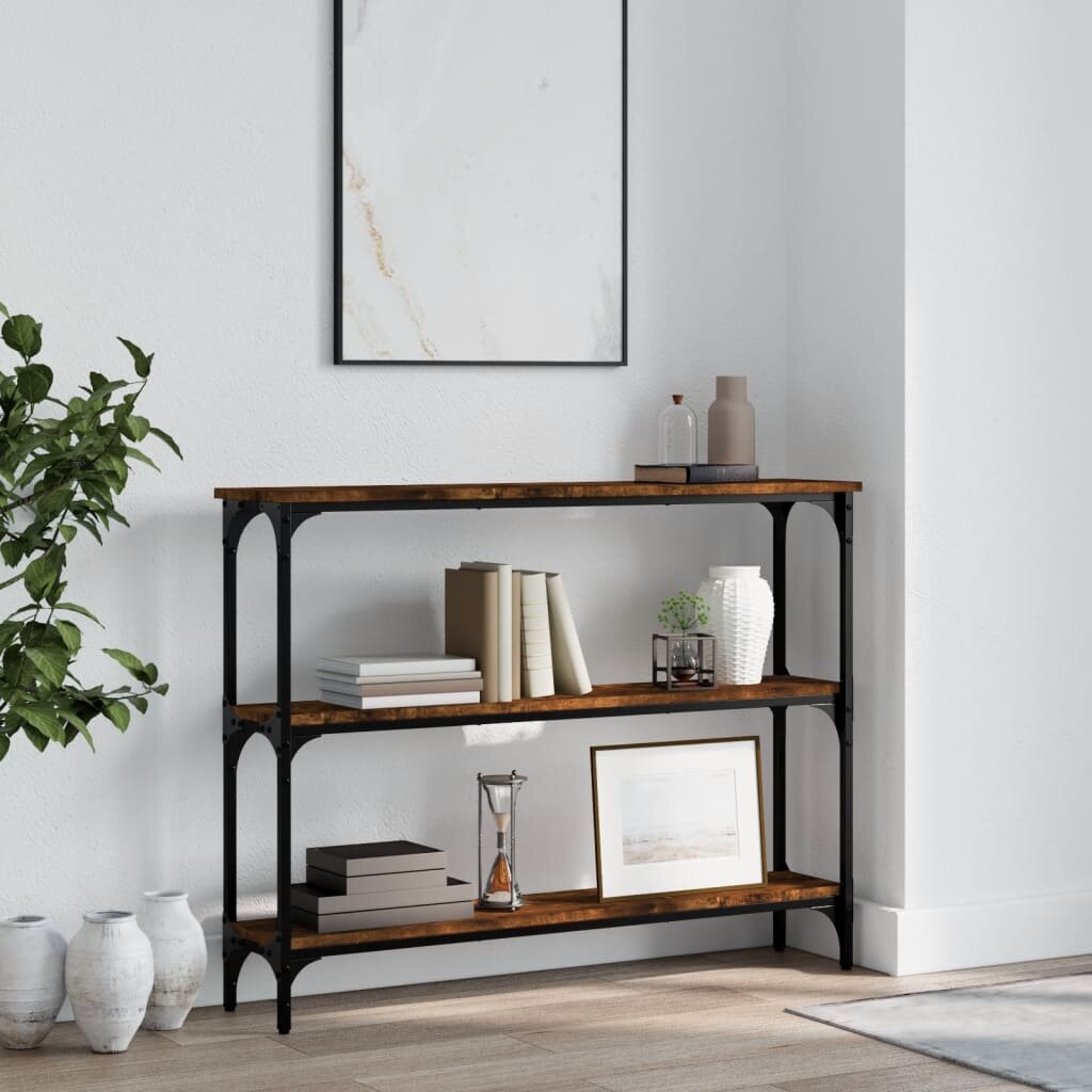 vidaXL Конзолна маса опушен дъб 100x225x75 см инженерно дърво