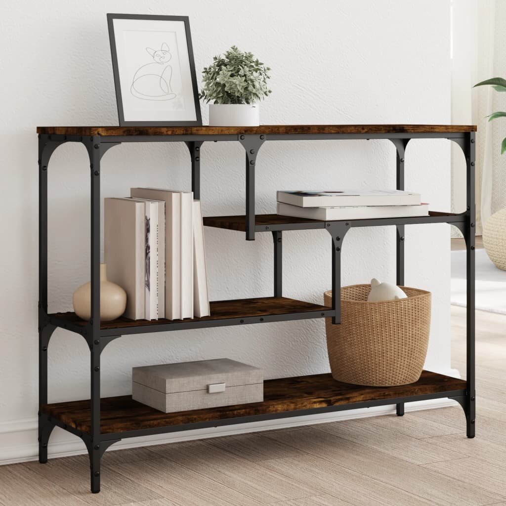 vidaXL Конзолна маса опушен дъб 100x30x75 см инженерно дърво