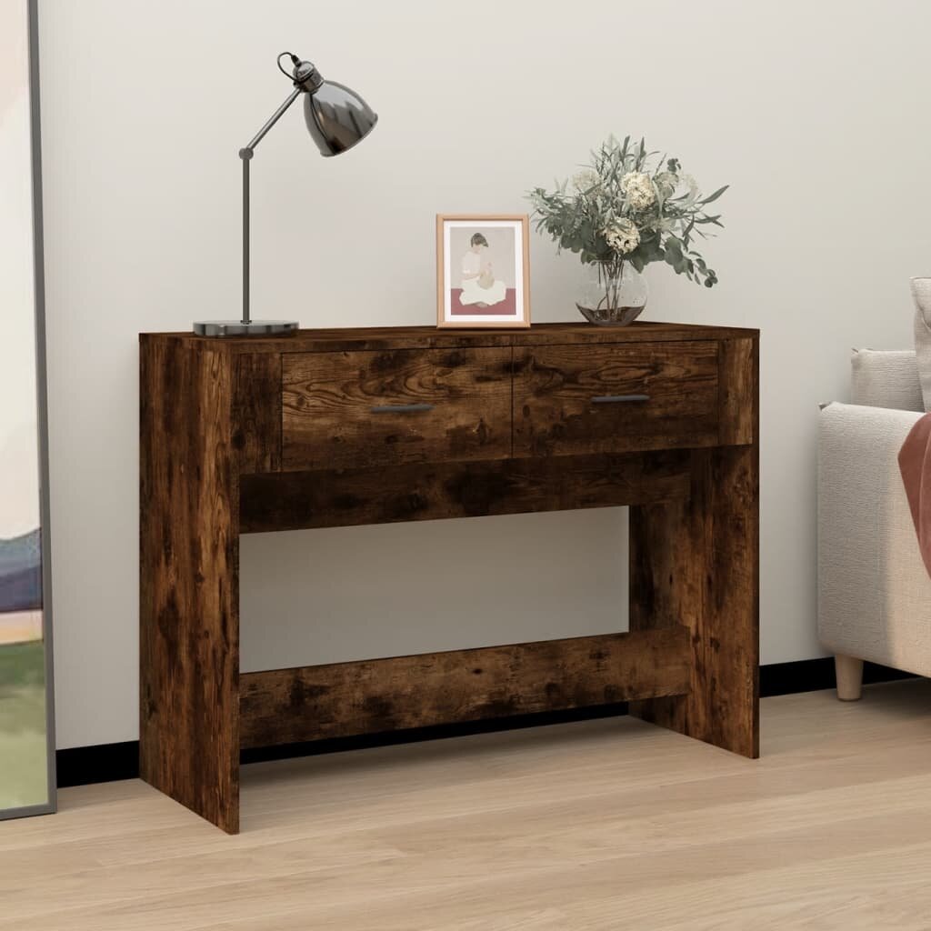 vidaXL Конзолна маса опушен дъб 100x39x75 см инженерно дърво
