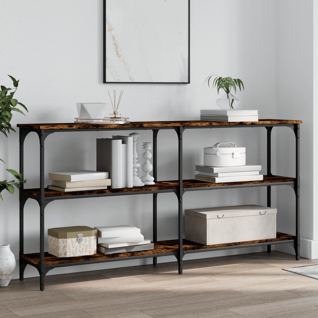 vidaXL Конзолна маса опушен дъб 150x29x75 см инженерно дърво