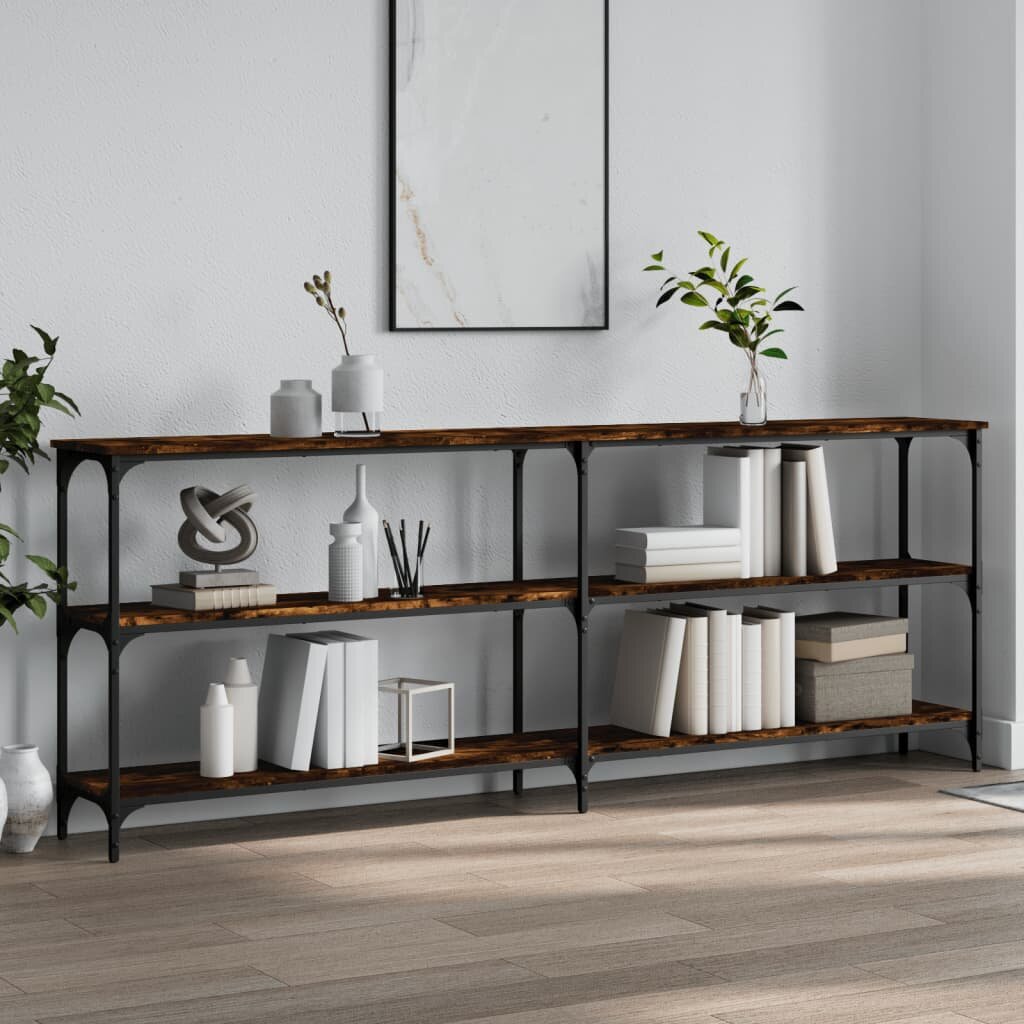 vidaXL Конзолна маса опушен дъб 200x29x75 см инженерно дърво