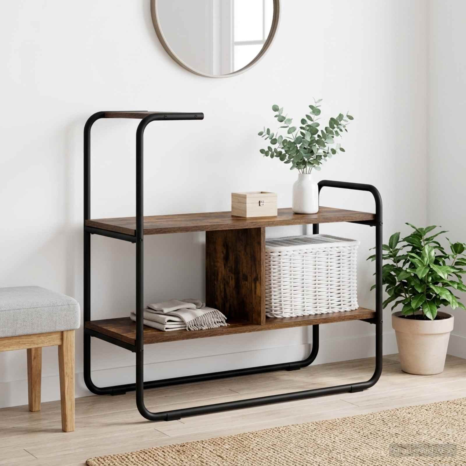 vidaXL Конзолна маса Опушен дъб 80 x 35 x 75 cm Инженерна дървесина