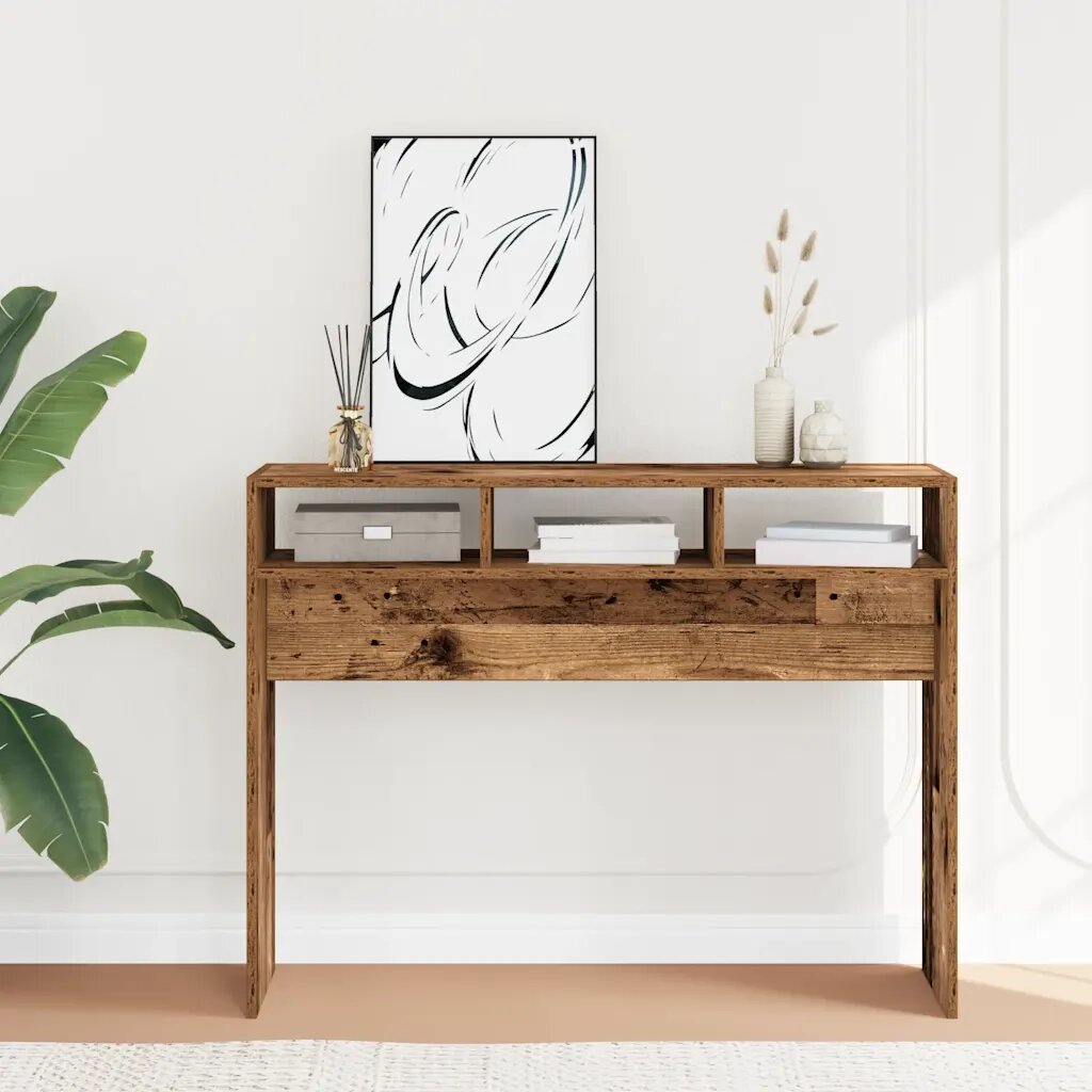 vidaXL Конзолна маса от старо дърво 105x30x80 cm Инженерна дървесина