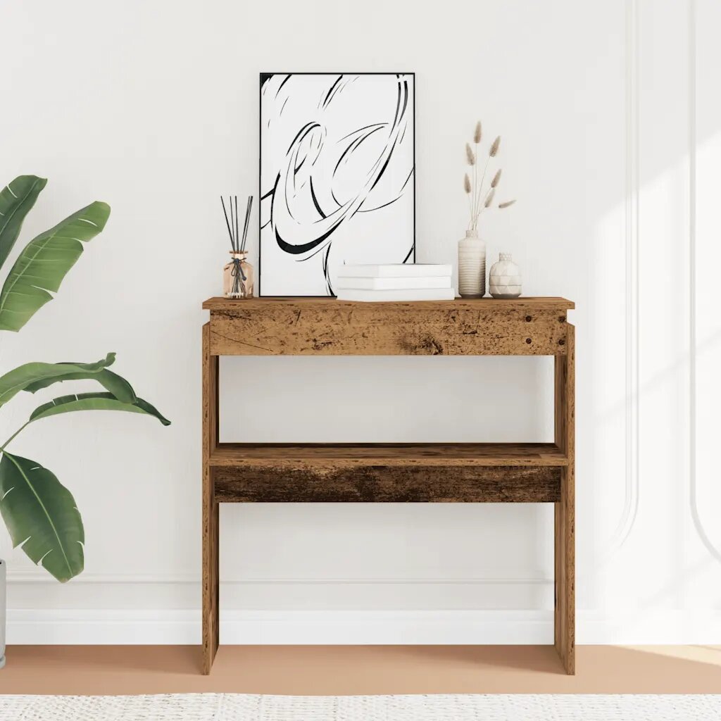 vidaXL Конзолна маса от старо дърво 80x30x80 cm Инженерна дървесина
